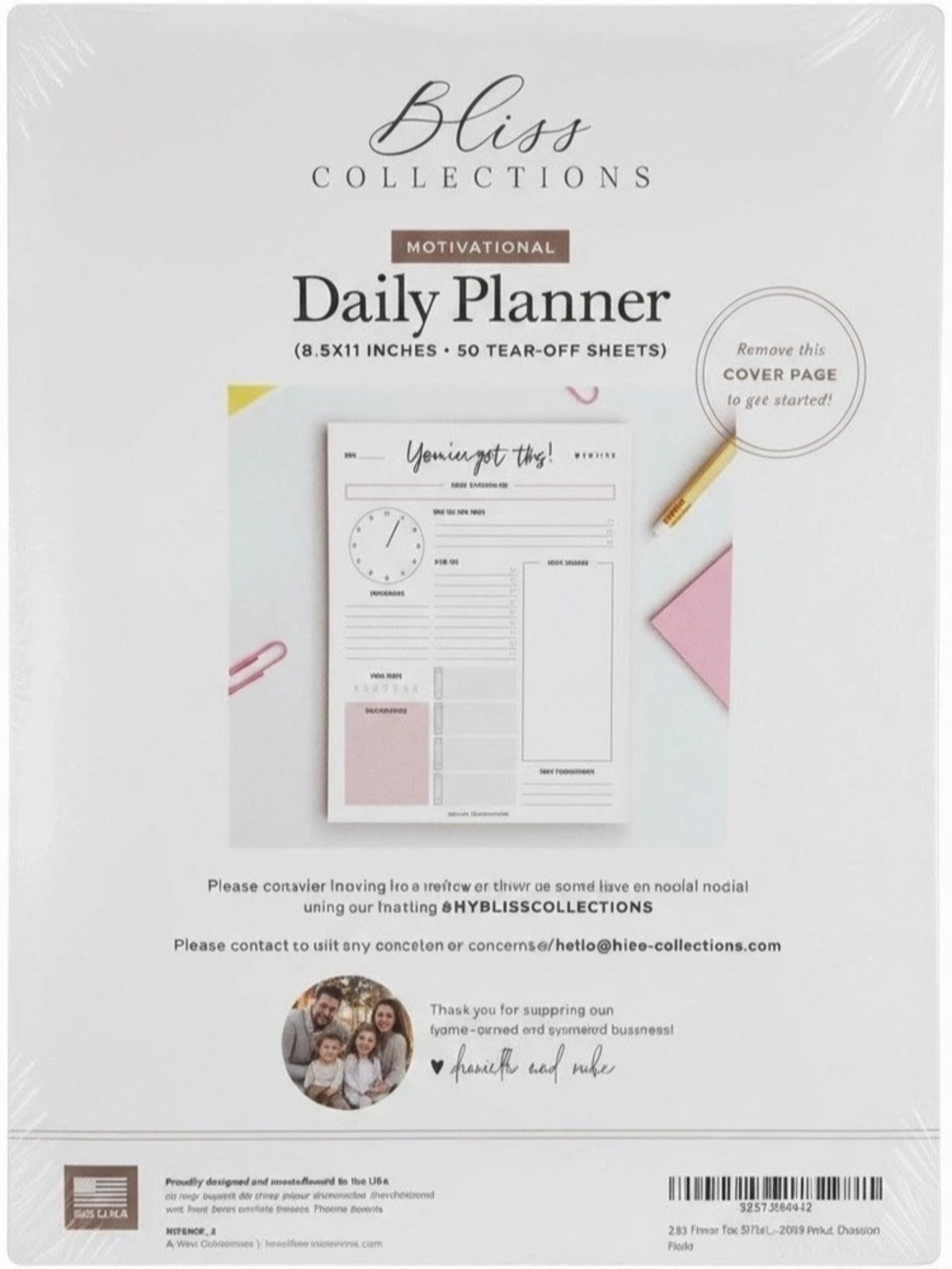 Bliss Collections Motivational Daily Planner Notepad - You've Got This Notepad